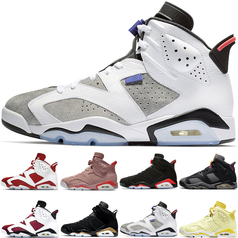 

hot original basketball shoes 6s men sports Red Oreo Aleali May Black Infrared Bordeaux Carmine DMP Flint Floral Hare outdoor trainers sneakers, Color 1