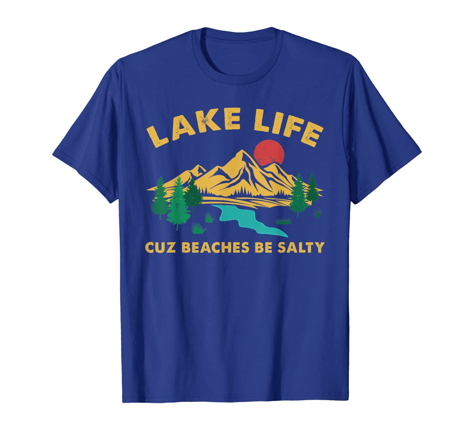 

vintage lake life cuz beaches be salty camping tshirt gifts, White;black