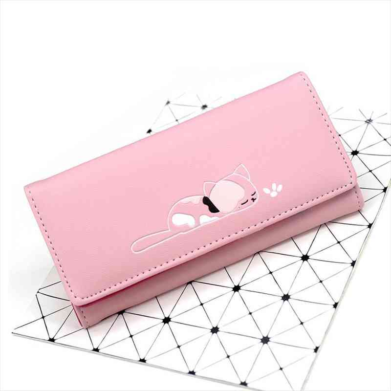 

sleeping cat women wallet fashion designer purse phone female case pocket money bag card holders, Red;black