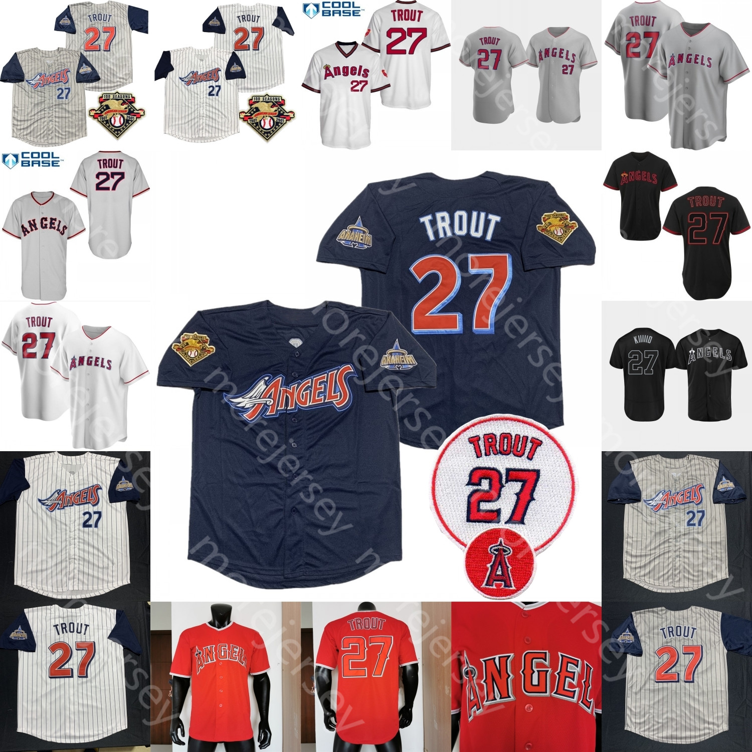 

Mike Trout Jersey 27# Patch 2001 Navy White Pinstripe Turn Back Grey Women White Red Player Fans Pullover Turn Back Black Fashion Salute to Service I Size S-3XL, Navy i