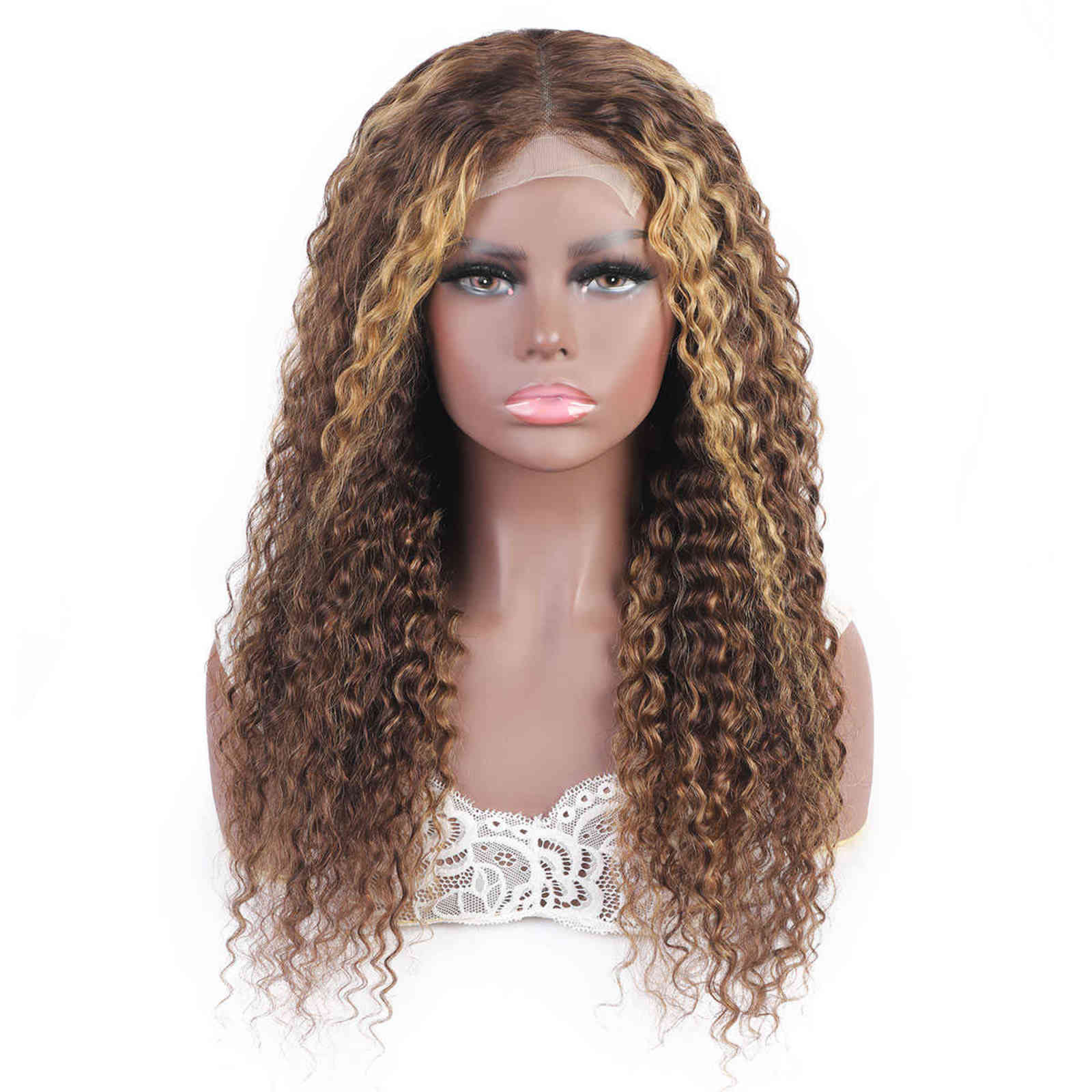 

Ishow Highlight P427 Straight Kinky Human Hair Wigs 28 32 34 40inch Pre-Plued 4x4 Closure Lace Front Wig Colored Ombre Body Loose Deep Wave, 100% indian vrigin hair