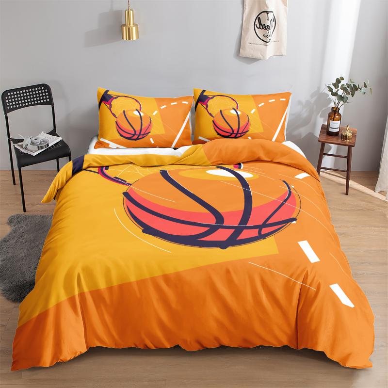 

Bedding Sets Custom 3D Print Sport Basketball Games Beding Set Home Bedroom Decor Fashion Pillowcase Duvet Cover Kids Adult  King Singl