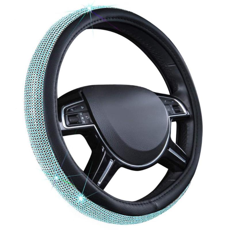 

Steering Wheel Covers Bling Cover With Crystal Rhinestones Universal Car Protective Diamond Accessories