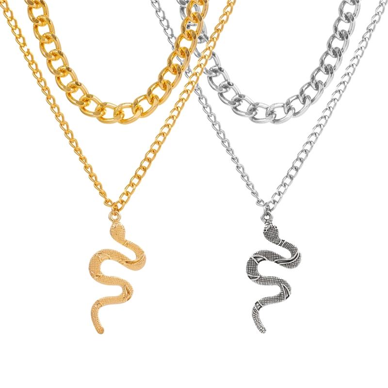 

Chains Snake Necklace Silver Pendant For Women Unique Personality Jewelry Gift