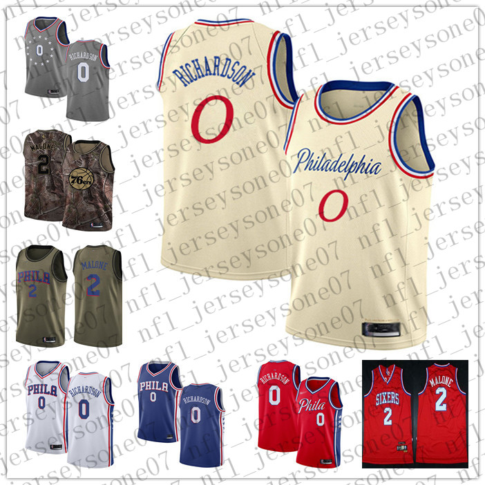 

Custom mens women youth philadelphia 76erss 0 Josh Richardson 2 Moses Malone red black white Throwback Basketball Jersey