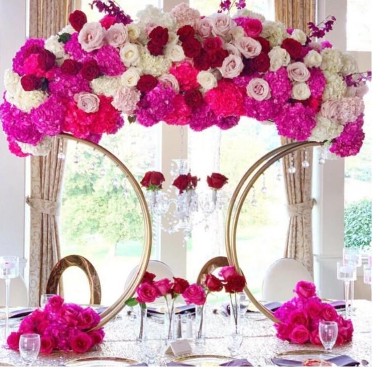 

metal table Party Decoration centerpieces flower stands arrangement for wedding