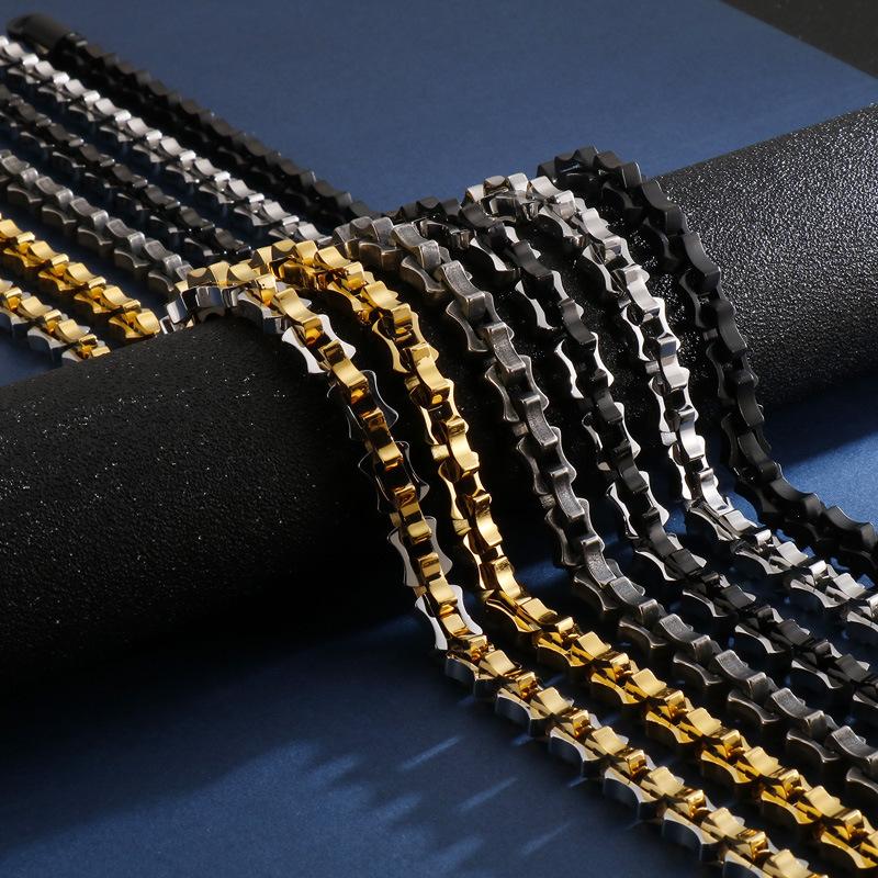 

Chains 10MM Thick Punk Rock Gold Black Stainless Steel Mens Biker Chain Necklaces 63CM Long Heavy Link Necklace For Male Jewelry, Silver