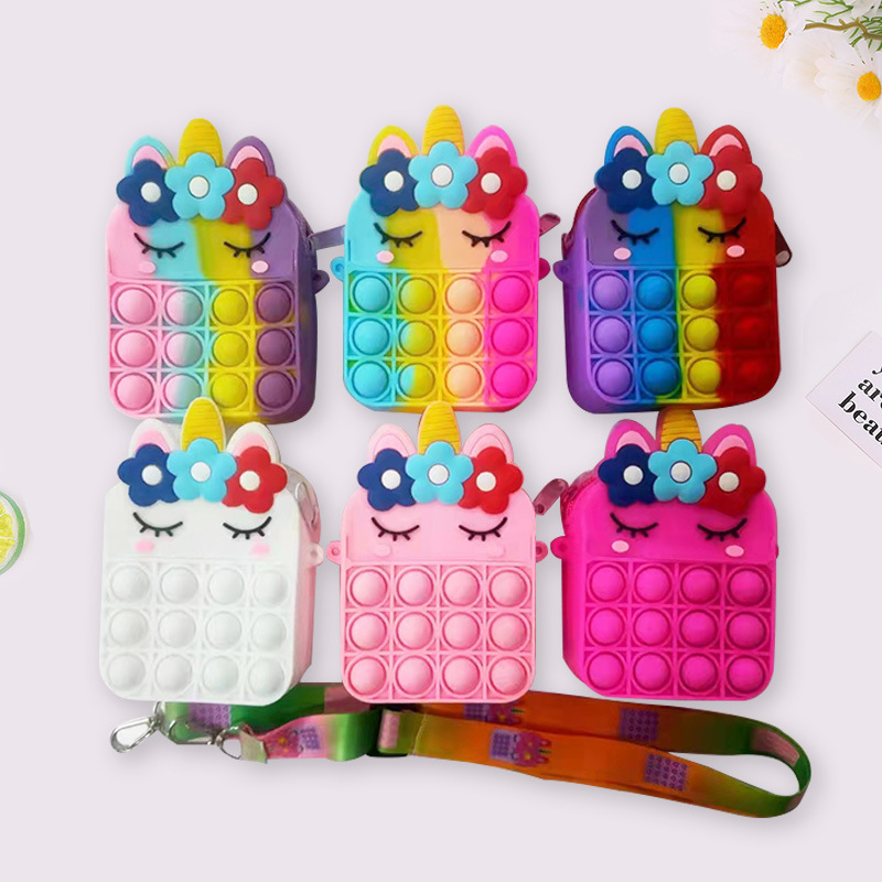 

New Silicone Bag Fidget Toys Sensory Girl Simple Dimple Push Coin Purse Anti-stress