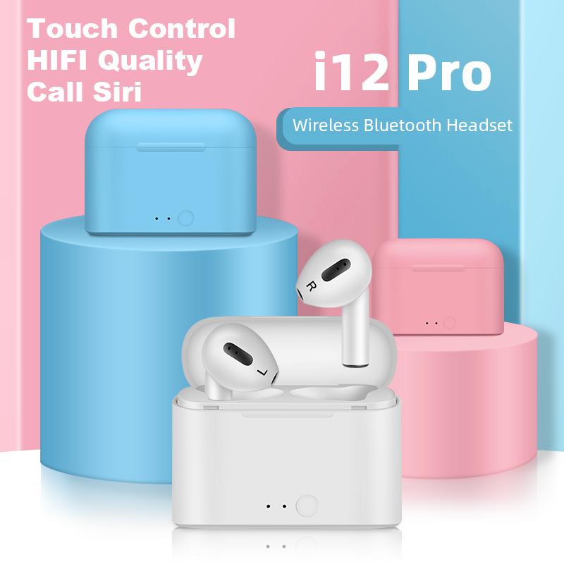 

Headphones & Earphones Earphone I12 Pro TWS Wireless Bluetooth 5.0 True Stereo Earbud In-ear Headset With Charging Box Mic For Smart Phone P