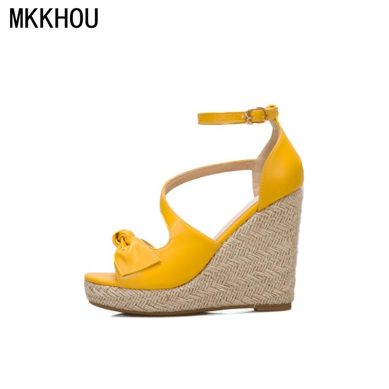 

Fashion Sandals Women Summer Shoes Sexy Fish Mouth Thick-soled Wedge High-heeled Open Large Size 34-52, Black