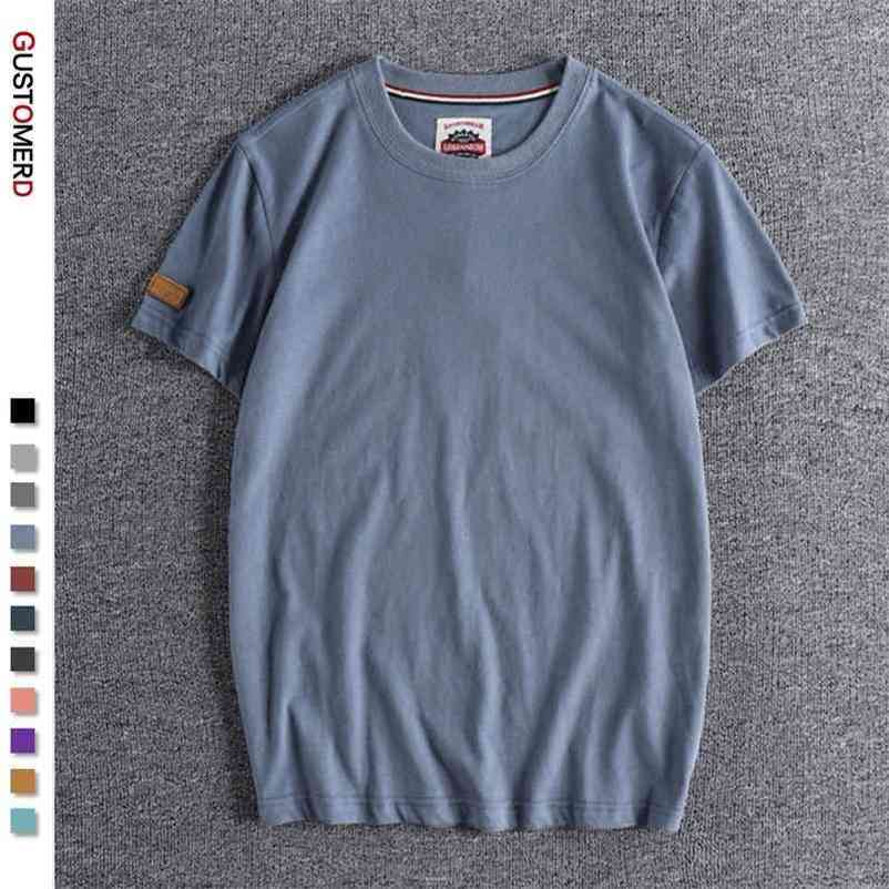 

GUSTOMERD Summer 100% Cotton Shirt for Men Casual O-neck -shirt High Quality Soft Feel Home and Daily 's Shirts 210629, Light grey