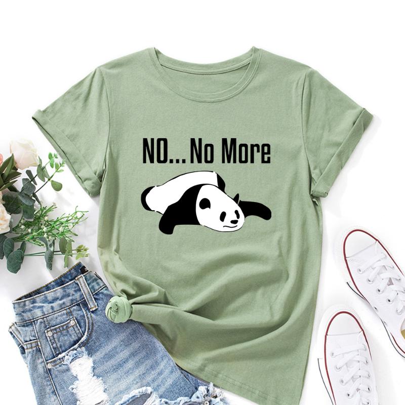 

Women's T-Shirt Funny Lazy Sleeping Weekend Panda Shirt For Women Cute Bear Summer 100%Cotton Short Sleeve Animal Graphic Tee Tops, Light pink