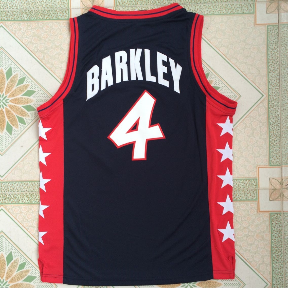

1996 Atlanta Olympic Games Basketball Jerseys Team American dream 3 Charles Barkley usa #4 black embroidered Jersey Tops