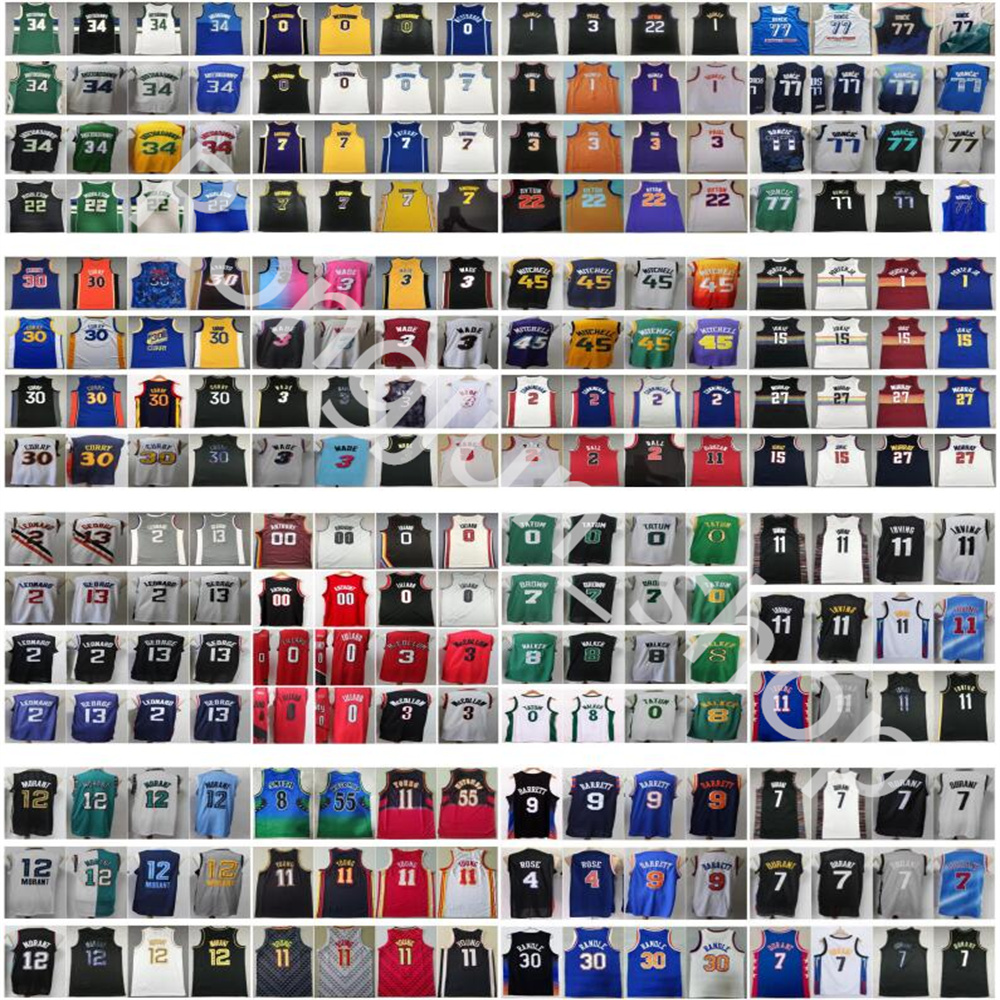 

Men Basketball Doncic Anthony Westbrook Antetokounmpo Morant Irving Durant Tatum Booker Paul Ball Curry Mitchell Wade Lillard Murray Young Leonard George Jerseys, As picture