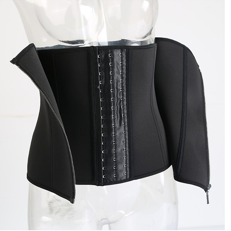 

Woman Bustiers 12 Steel Bone Waist Corset Zipper&Buckle Latex Waist Trainer Women Firm Corsets Slimming Shaper Waist Control Corsets Underbu, Black