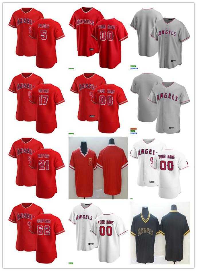 

Men Women Youth 21 Mike Mayers 17 Shohei Ohtani 5 Albert Pujols 62 Jose Quintana Custom Baseball Jersey Blank red white gray, Colour