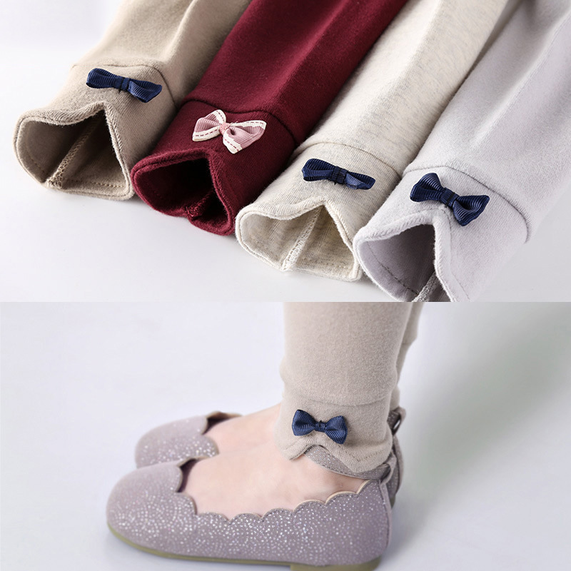 

Girl Spring and Autumn Leggings Children's Pants Wear Baby Girls Wear Cotton and Flint Skinny Trousers LGL 002, Gray