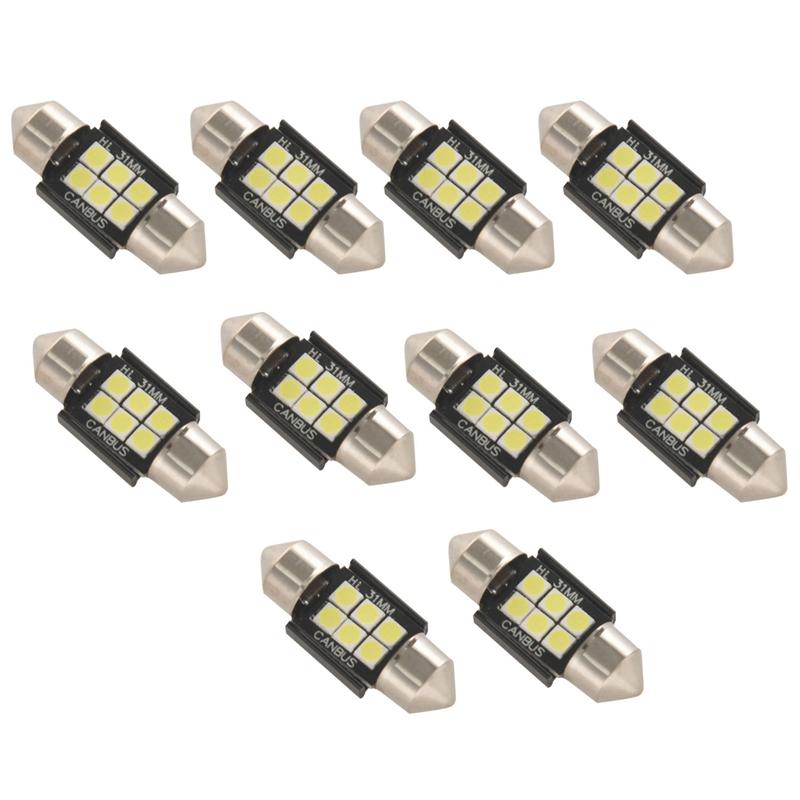 

Car Headlights 20Pcs Extremely Bright 400 Lumens 3020 Chipset Canbus Error Free Led Bulbs For Interior Lights 31Mm Festoon De3175