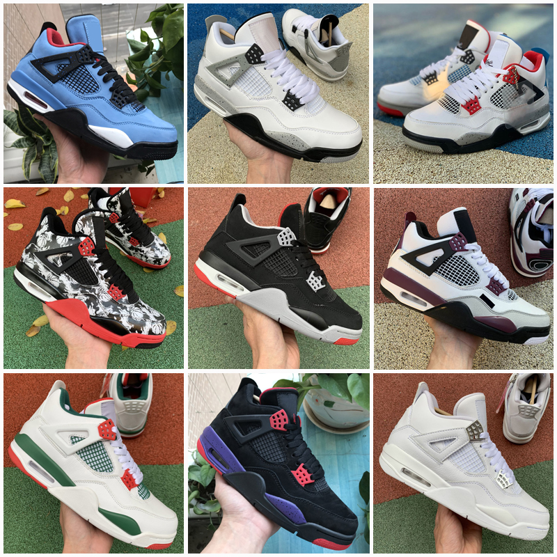 

Jumpman 4 4s Mens Outdoor Shoes Black Cat White Cement What The Splatter Cactus Jack gray 3 3s Men Women Sports Sneakers size 36-47, As shown 28