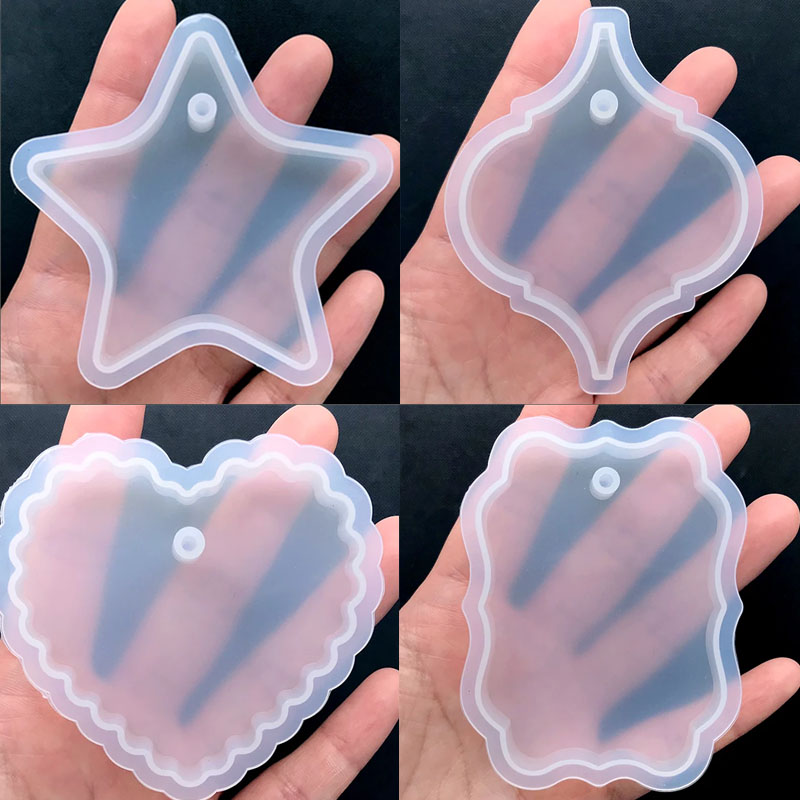 

Big Scalloped Tag Silicone Mold Jewelry Tools Large Rectangular Tags Mould with Decorative Border Pressed Flower Jewellery Supplies Resin Crafts