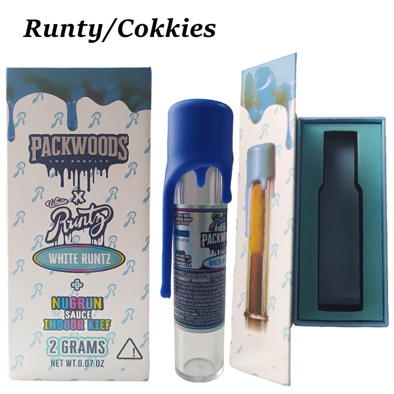 

Wholesale Packwoods Tubes Preroll Joint Packaging Plastic Runtz Cookies Runty Tank Dry Herb Storage Bottle Childproof Silicone Cap Tube Box