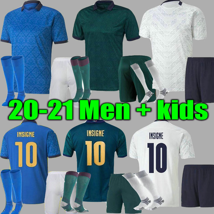 

Men Kids KITS 20 21 italy home soccer jersey 2021 maglie da calcio Jorginho Verratti Romagnoli Immobile football shirts, Black