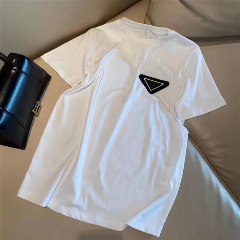 

Mens Women T Shirts With Letter Budge Summer Breathable Tees Outwear Tops Unisex Solid Colors Tshirts Classical Short Sleeves -2XL, White