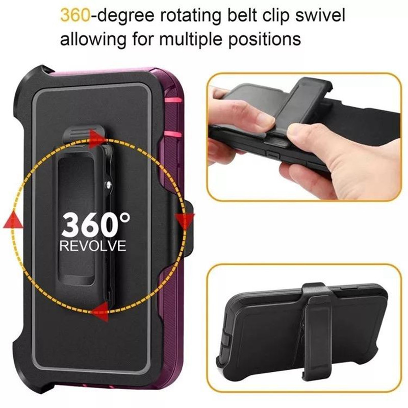 

Hybrid Robot 3 in 1 Phone cases Heavy Duty Military Grade Shockproof Waterproof Defender Case With Clip Holster For iPhone 13 pro max 12 11 XR Xs 6 7 8 Plus, Leave message for