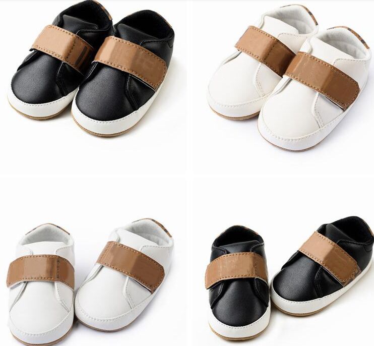 

Baby Luxury Shoes Newborn Boys Girls First Walkers Kids Toddlers Lace Up PU Sneakers Prewalker White Shoe