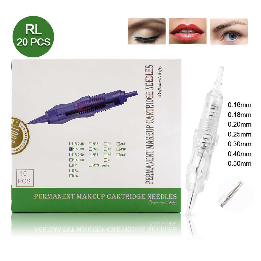 

20Pcs Screw Cartridges Needles Tattoo 1R/2R/3/4/5/7RL Permanent Makeup Machine Needles Professional Needles for Specify Machine 210608