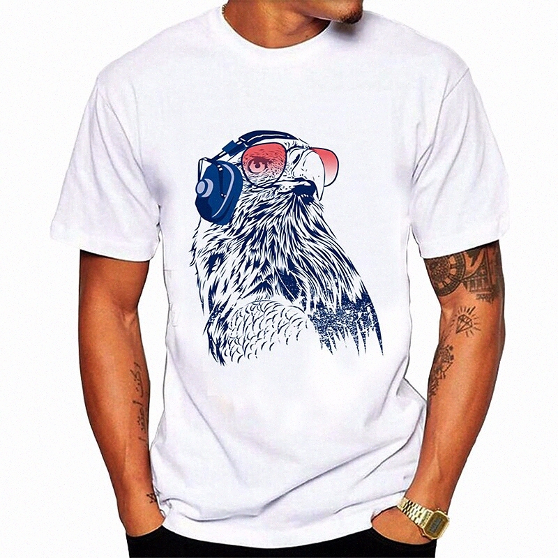T-shirt unisexe pour hommes HOT Stamping Stamping Animal Plus Taille Cou rond Daily Imprimer Tops à manches courtes Basic Casual Blanc / été S5WS