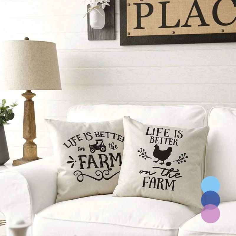 

Cushion/Decorative Pillow 4pcs Cushion Cover Farmhouse Classic Throw Pillows For Living Room Funda Cojin 45*45 Home Decor Housewarming Gift, As picture