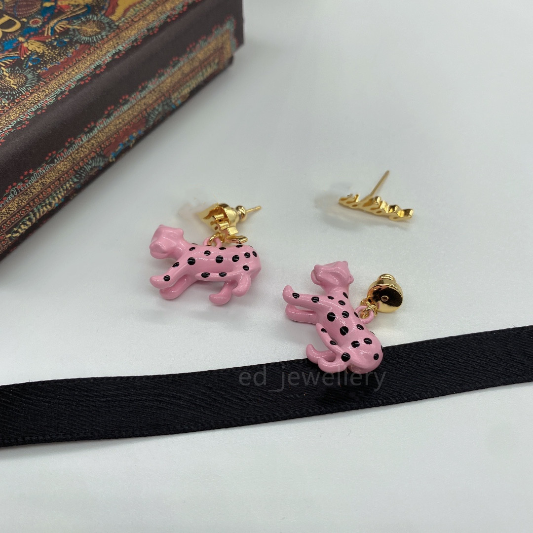 

Fashion classic C letter Hoop & Huggie for women to send lover diamond gold party all-match earrings jewelry gift Little Pink Leopard