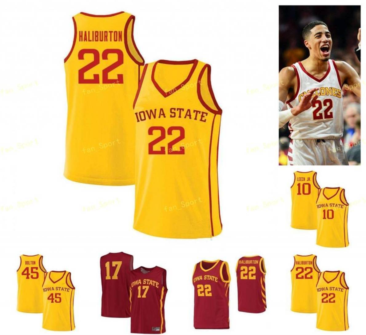 

NCAA College Iowa State Cyclones Basketball Jersey 24 Terrence Lewis 25 Eric Steyer 3 Tre Jackson 33 Solomon Young Custom Stitched, As