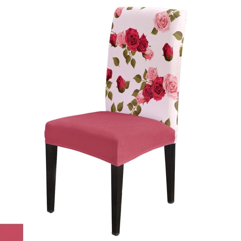 

Chair Covers Vintage Pink Rose Office Cover Spandex Elastic Printing Home El Wedding Dining