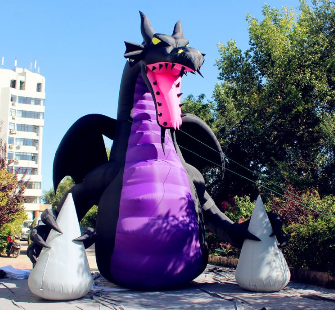 

Gaint Inflatable Fire Dragon with Wings Gemmy For Nightclub Parade Events Show Decoration
