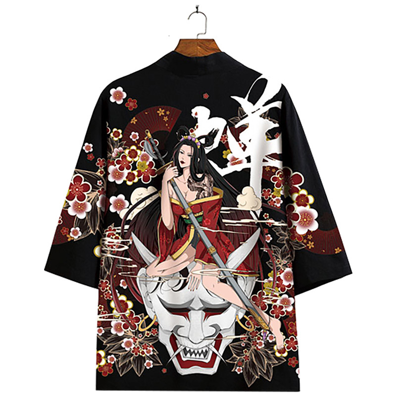 

Men's Casual Shirts Japanese Kimono Man Yukata Samurai Clothes Men'S Cardigan Jacket Streetwear Style Haori Male KK2022 NCNY, 1# shoe box