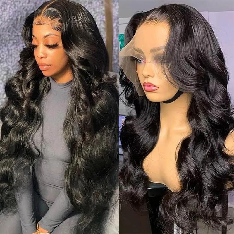 

Lace Wigs 13x4 Body Wave Front Wig Transparent Frontal 30 Inch Pre Plucked Remy Brazilian Wavy Human Hair, Natural color