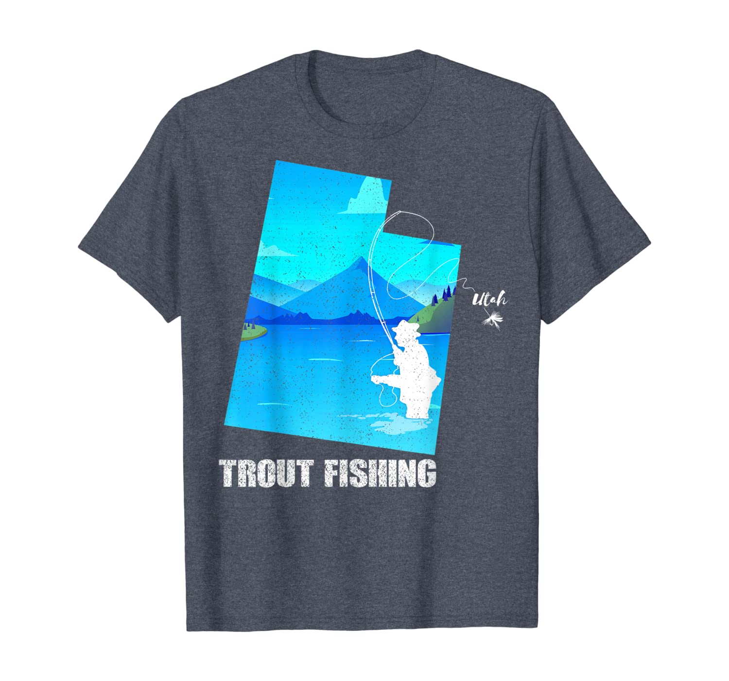 

utah trout fishing t-shirt rainbow brown fisherman gift, White;black