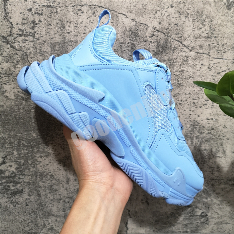 

2021 Top Quality Mens Womens Casual Shoes White Black Blue Triple S Low Make Old Combination Sports Size EUR 36-43, Colour-16