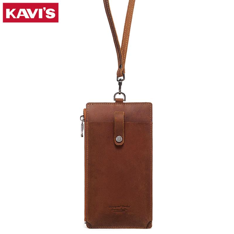 

Fashion Leather Cell Phone Bag Shoulder Pocket Wallet Pouch Case Neck Strap For Boys High Quality Purse Holder Wallets, Brown