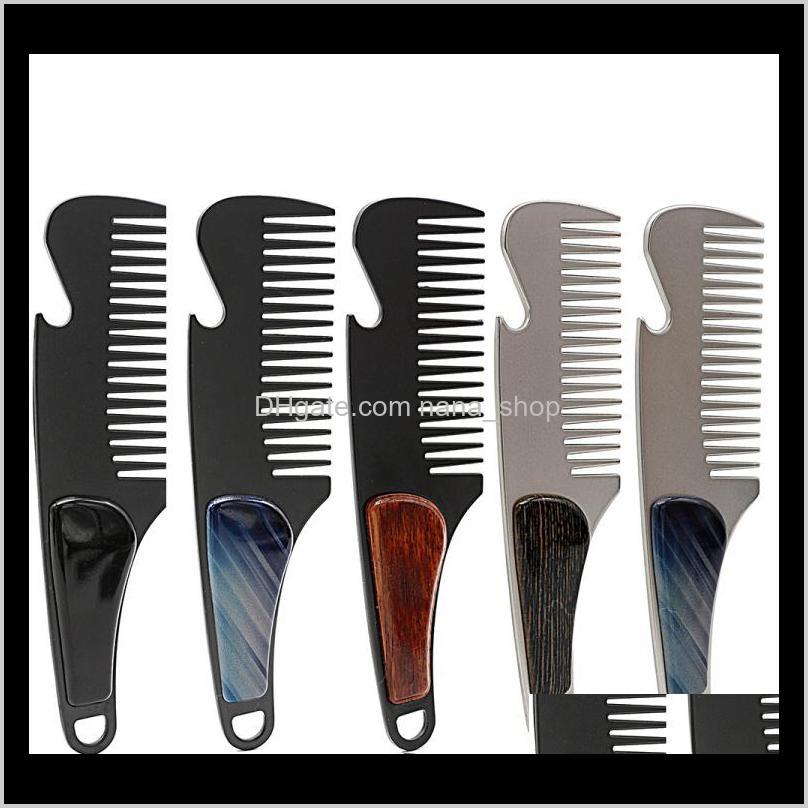 

Brushes Care & Tools Hair Products Drop Delivery 2021 Mens Grooming Styling Metal Beard 1 Pc Stainless Steel Pocket Moustache Comb For Men Ni, Silver