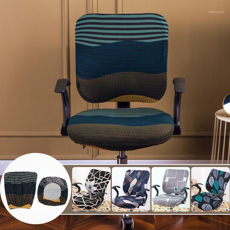 

Chair Covers Stretch Swivel Cover Printed Seat For Office Lift Computer Desk Home Decor Housse Fauteuil Une Place