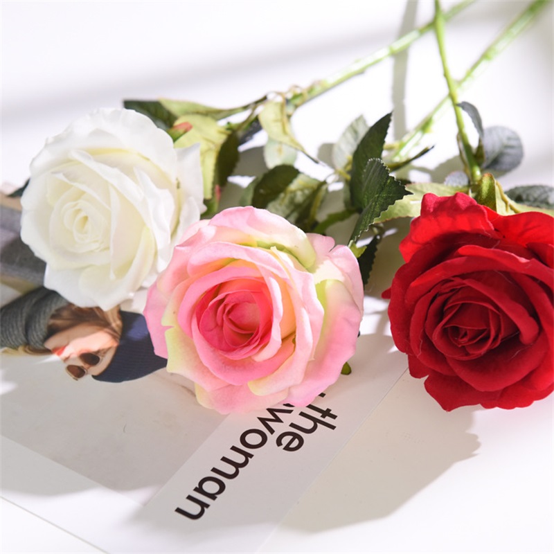

10pcs/lot wedding decorations Real touch material Artificial Flowers Rose Bouquet Home Party Fake Silk single stem Flowers Floral 2177 V2, Customize