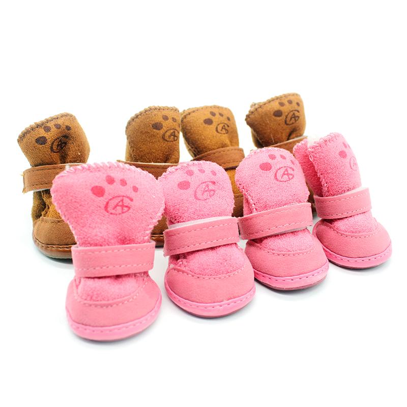 

Dog Apparel Brand Winter Puppy Shoes Outdoor For Dogs Dachshund Warm Boots Optional Cotton Cats Booties, Pink