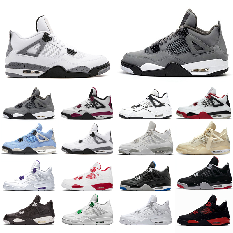 

4s new basketball shoes for man Black Cat Taupe Haze Desert Moss court Travis White Cement Oreo Sail Olivia Kim orange metallic Fire Red Bred DIY Pure Money like fashion, Lightning