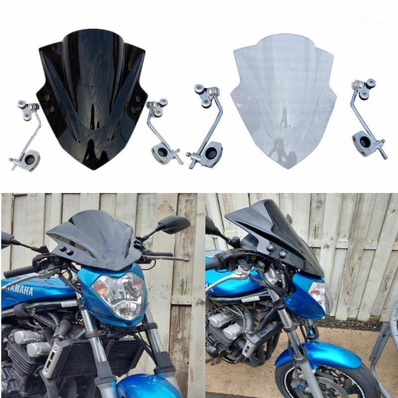 

Motorcycle Windshield Universal Windscreen Spoiler Extension Cover Screen Fairing Kit Black And Clear For HYOSUNG GD250N (X-5)