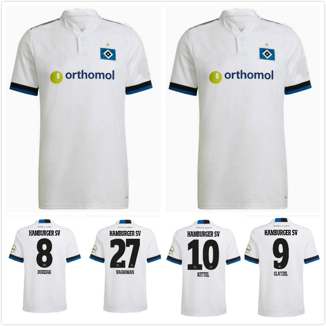 

2021 2022 Hamburger SV Soccer Jerseys Home White Away Blue 21 22 HSV MÄNNER KINDER Uniformen sets football shirts Uniforms 2XL