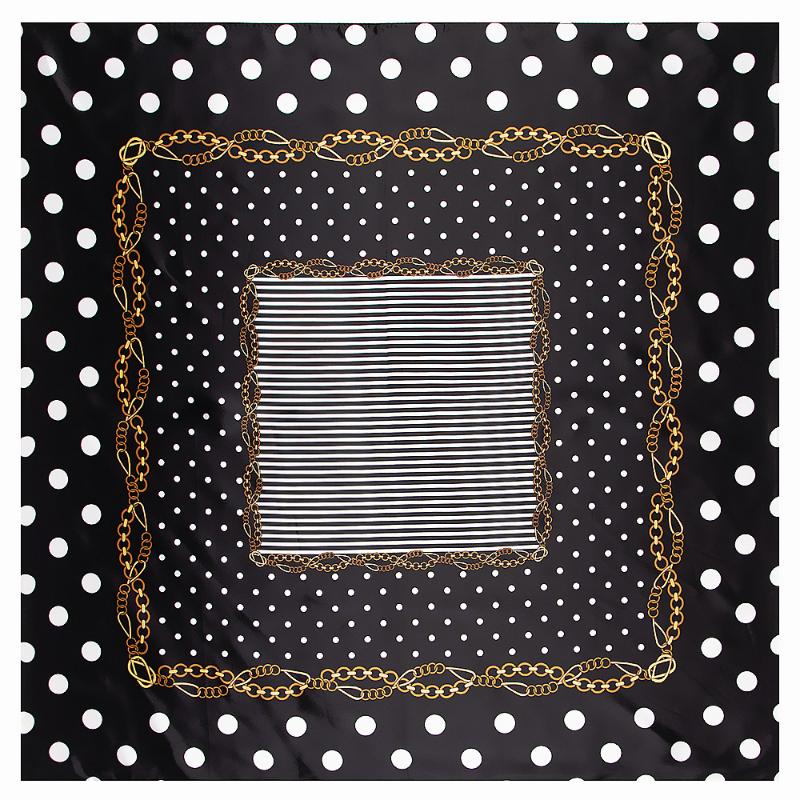 

Scarves 2021 Women Fashion Designer Scarf Polka Dot Print Silk Square Small Handkerchief Neck Snood Bag Scarfs 90*90Cm