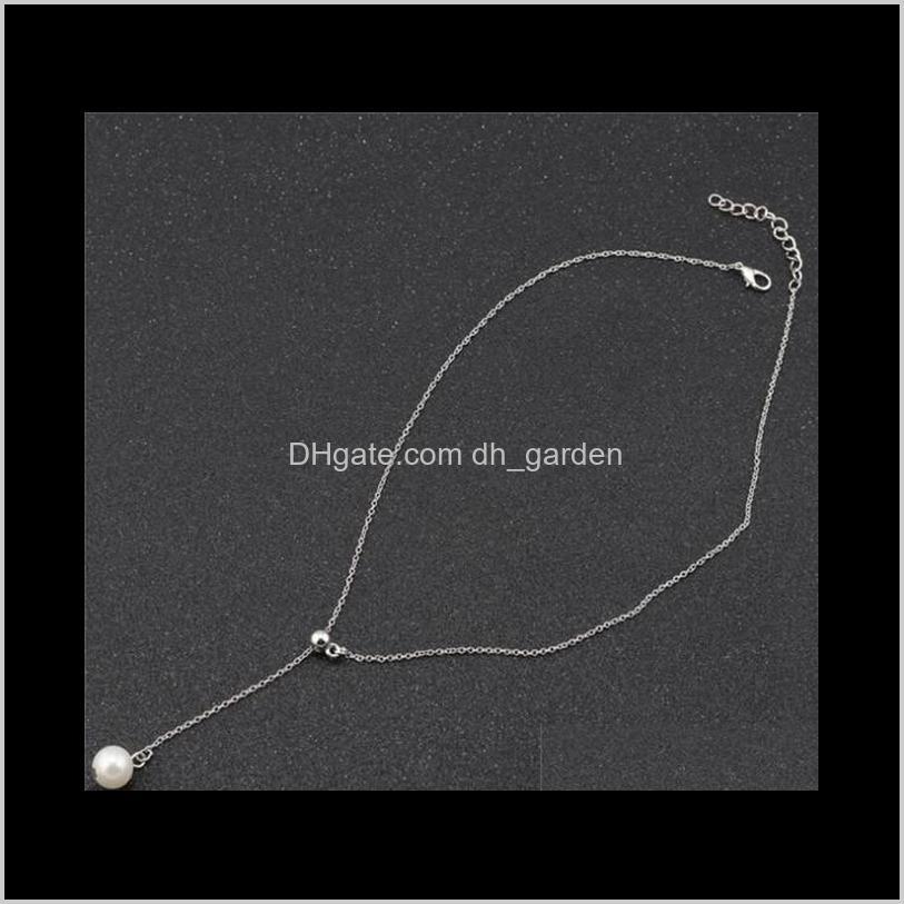 

Earrings & Sets Drop Delivery 2021 Necklace Pendant Woman Fashion Jewelry Pearl Gold Sier Moon Star Beach Summer Wholesale Pop Simple Gift Ps, Silver
